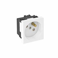 Gniazdo zasilające pojedyncze 2P+Z, moduł 45x45 mm, skośne, czerwone | 6106707 Obo Bettermann