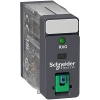 Przekaźnik interfejsowy z przyciskiem test oraz LED 12V DC, 5A, 2 styki C/O Zelio Relay | RXG22JD Schneider Electric