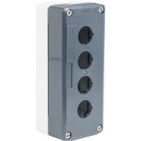 Pusta kaseta sterująca 4 otwory Fi-22mm ciemno szara z jasno szarą bazą plastikowa Harmony XALD | XALD04H7 Schneider Electric