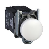 Lampka sygnalizacyjna Fi-22mm 220-240VAC, z żarówką biała metalowy typowa | XB4BV41 Schneider Electric