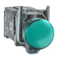Lampka sygnalizacyjna Fi-22mm 220-240VAC, z żarówką zielona metalowy typowa | XB4BV43 Schneider Electric