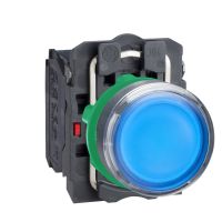 Przycisk płaski niebieski LED 110-120V AC/DC plastikowy 1NO + 1NC Harmony XB5 | XB5AW36G5 Schneider Electric