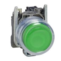 Przycisk okapturzony samopowrotny bez oznaczenia, metalowy, zielony EX | XB4BP381EX Schneider Electric