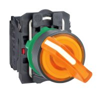 Przełącznik 2-pozycyjny pomarańczowy LED 24V Harmony XB5 | XB5AK125B5 Schneider Electric