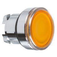 Główka przycisku płaskiego metalowego, żółta z możliwością wstawienia legendy Harmony XB4 | ZB4BA58 Schneider Electric