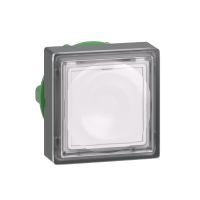 Napęd przycisk płaski kwadratowy biały z samoczynnym powrotem LED plastikowy Harmony XB5 | ZB5CW313 Schneider Electric