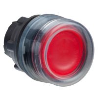 Napęd przycisku płaskiego okapturzony czerwony LED plastikowy typowa soczewka Harmony XB5 | ZB5AW543 Schneider Electric