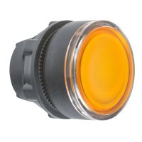 Główka przycisku płaskiego z samopowrotem, żarówka BA9s, pomarańczowa plastikowa Harmony XB5 | ZB5AW35 Schneider Electric
