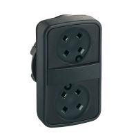 Główka przycisku podwójnego płaski/płaski bez wkładek plastikowa Harmony XB5 | ZB5AA79 Schneider Electric