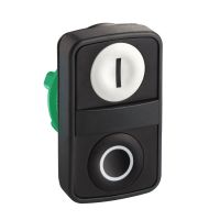Główka przycisku podwójnego płaski/płaski biały/czarny z samopowrotem plastikowa Harmony XB5 | ZB5AA7121 Schneider Electric