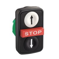 Napęd przycisku trójklawisz. czerwony ("STOP") biały("^") czarny("dół") plastik Harmony XB5 | ZB5AA71124 Schneider Electric