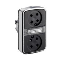 Napęd przycisku dwuklawiszowego płaski/płaski bez wkladki LED metalowy Harmony XB4 | ZB4BW7A9 Schneider Electric
