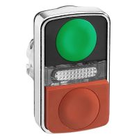 Napęd przycisku dwuklawiszowego płaski/wystający zielony/czerwony LED metalowy Harmony XB4 | ZB4BW7L3740 Schneider Electric