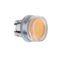 Główka przycisku płaskiego z samopowrotem LED okapturzona pomarańczowa metalowa Harmony XB4 | ZB4BW553 Schneider Electric