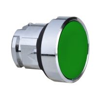 Główka przycisku okapturzonego wystającego z samopowrotem zielona metalowa Harmony XB4 | ZB4BP38 Schneider Electric