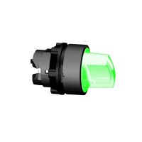 Główka przełącznika 2 pozycyjnego z samopowrotem LED zielona plastikowa Harmony XB5 | ZB5AK1433 Schneider Electric