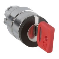 Główka przełącznika Harmony XB4 wyboru fi22 z kluczem FIAT | ZB4BG08F034 Schneider Electric