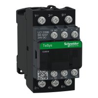 Stycznik mocy TeSys D 38A 3P 18,5KW 24V DC 1NO 1NC AC-3 zaciski sprężynowe | LC1D386BDS207 Schneider Electric
