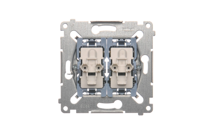 Łącznik krzyżowy podw&oacute;jny (mechanizm) 10AX, 250V, szybkozłącza SW7/2XM Simon 54 | SW7/2XM Kontakt Simon