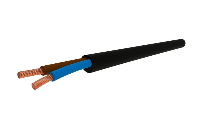 Przewód mieszkaniowy H03VV-F (OMY) 2x1,5 300/300V czarny KRĄŻEK | 5901259826081 Ełktrim