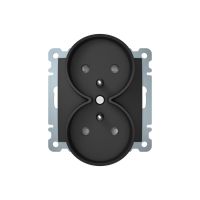 Gniazdo 2-krotne z uziemieniem do ramek 1- lub wielokrotnych, antracyt B.Kwadrat | 5361878986 Hager