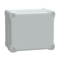Puszka ABS IP66 IK07 wew 175x150x100 (WxSxG) zew 193x164x105 nieprzezroczysta pokrywa W40 RAL7035 | NSYTBS191610H Schneider Electric