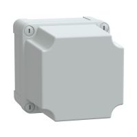 Puszka ABS IP66 IK07 wew 105x105x125 (WxSxG) zew 116x116x132 nieprzezroczysta pokrywa W20 RAL7035 | NSYTBS111113H Schneider Electric