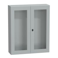 Obudowa SpacialS3D podwójne przezroczyste drzwi b/płyty montażowej 100xW1000xD300 IP55 IK08 RAL7035 | NSYS3D121030DT Schneider Electric