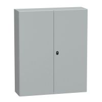 Obudowa Spacial S3D podwójne drzwi gładkie z płytą montażową 1200x1000x300 (WxSxG) IP55 IK10 RAL7035 | NSYS3D121030DP Schneider Electric