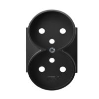 Pokrywa gniazda podwójnego do ramki z uziemieniem PGP-2URZ/33 seria ARIA (elementy) CZARNY matowy | PGP-2URZ/33 Ospel