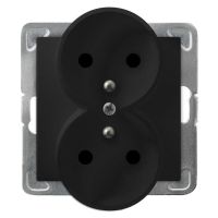 Gniazdo podwójne z/u moduł bez ramki GP-2YRZ/m/33 czarny matowy, Impresja | GP-2YRZ/m/33 Ospel