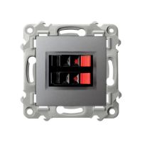 Gniazdo głośnikowe podwójne czarny matowy SZAFIR | GG-2Z/m/70 Ospel