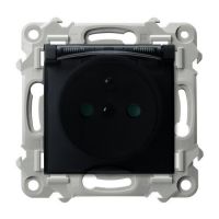 Gniazdo bryzgoszczelne z uziemieniem czarny matowy SZAFIR | GPH-1ZZP/m/33/d Ospel