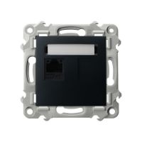 Gniazdo komputerowe pojedyncze, kat. 5e czarny matowy SZAFIR | GPK-1Z/K/m/33 Ospel