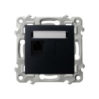 Gniazdo telefoniczne pojedyncze czarny matowy SZAFIR | GPT-1Z/m/33 Ospel