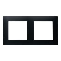 Ramka podwójna, czarny matowy, Szafir | R-2Z/33 Ospel