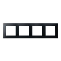 Ramka poczwórna, czarny matowy, Szafir | R-4Z/33 Ospel