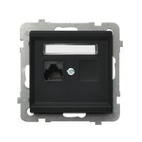 Gniazdo komputerowe pojedyncze, kat. 5e MMC, czarny matowy, Sonata | GPK-1R/K/m/33 Ospel