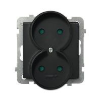 Gniazdo podwójne moduł bez ramki GP-2RR/m/33 czarny matowy, SonataK | GP-2RR/m/33 Ospel