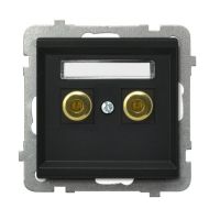 Gniazdo głośnikowe pojedyncze, przyłączalność przewodów 6mm, czarny matowy | GGN-1R/m/33 Ospel