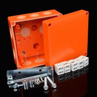 Puszka przeciwpożarowa n/t KSK 125 2PO6 E90, 126x126x74mm, 2x listwa 5P IP66 pomarańczowa (1/33szt) | KSK 125_2PO6 Kopos