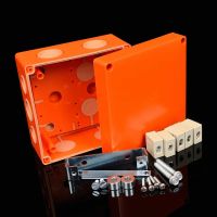 Puszka przeciwpożarowa n/t  KSK 125 PO10 E90, 126x126x53mm, listwa 5P IP66 pomarańczowa (1/33szt) | KSK 125_PO10 Kopos