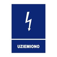 Znak elektryczny informacyjny 148x210 "UZIEMIONO" ZEI/A-2 | ZEI/A-2 Trytyt