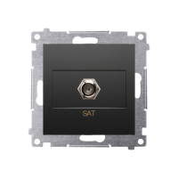 Gniazdo antenowe SAT pojedyncze (moduł). Do instalacji indywidualnych, czarny mat, Simon 54 | DASF1.01/49 Kontakt Simon