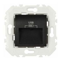 Gniazdo podwójne USB TYP A 20st 2,4A, czarny mat, Quadro 45 | 45384KXPM Efapel
