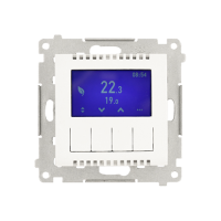Termostat programowalny z wyświetlaczem z wew/zewn czujnikiem temperatury, bez sondy biały | DETD1A.01/11 Kontakt Simon