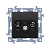 Gniazdo antenowe R-TV-SAT do gniazda przelotowego (moduł) 1x wejście: 5 MHz-2,4 GHz, czarny Simon 10 | CASK.01/49 Kontakt Simon