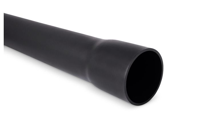 Rura osłonowa sztywna z kielichem ROS-M 110/5,5 750N,RHDPE, gładka, czarna (6m/50szt) SRS | 11799 TT Plast