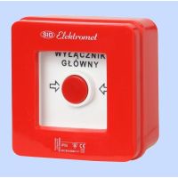 Wyłączniki alarmowe WG-1, 2 tory prądowe 12A  NC-NO WYŁ.GŁÓWNY, n/t, przyciskowy | 921443 Elektromet