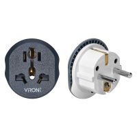 Adapter podróżny - Go to Europe, 230V/13A, uniwersalne gniazdo, wtyczka Uni-Schuko, szary | TA-5 Orno